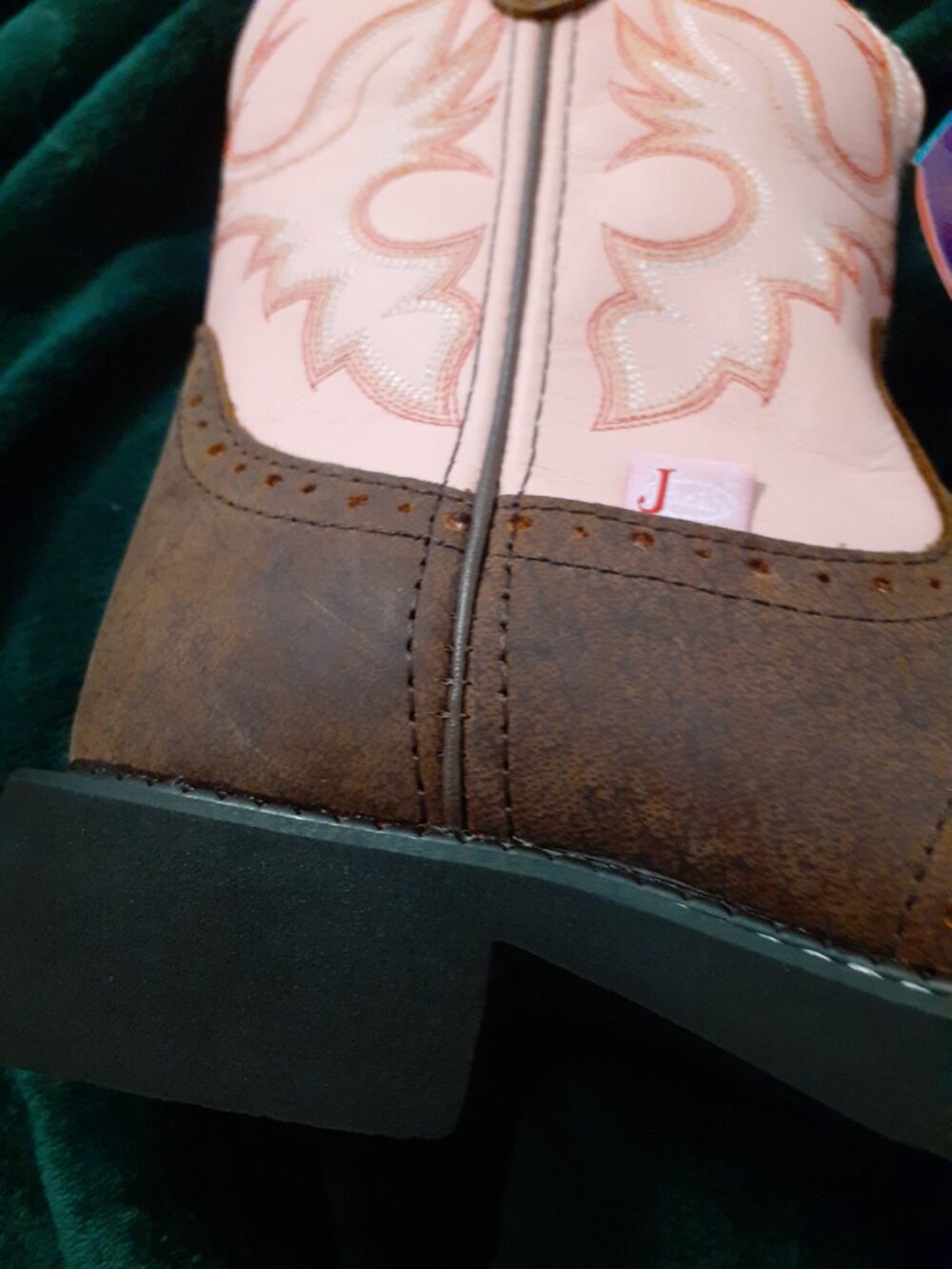 JUSTIN BOOTS GYPSY LEATHER ROUND TOE COWBOY BOOTS PINK NEW W TAGS, BEAUTIFUL - Picture 10 of 12
